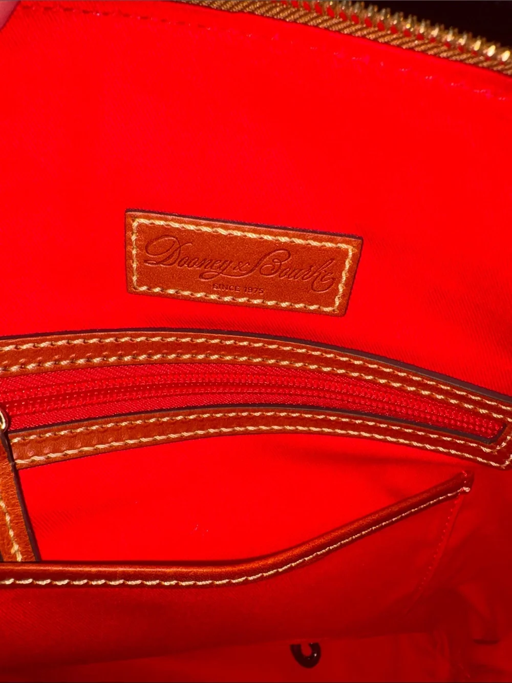 Dooney & Bourke Turquoise and Tan Leather Dome Satchel